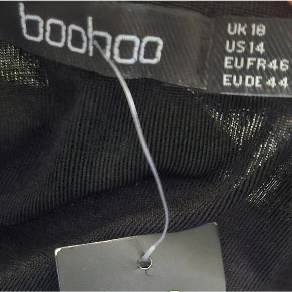 Boohoo Black Ribbed Strapless Bodycon Dress - Picture 7 of 7